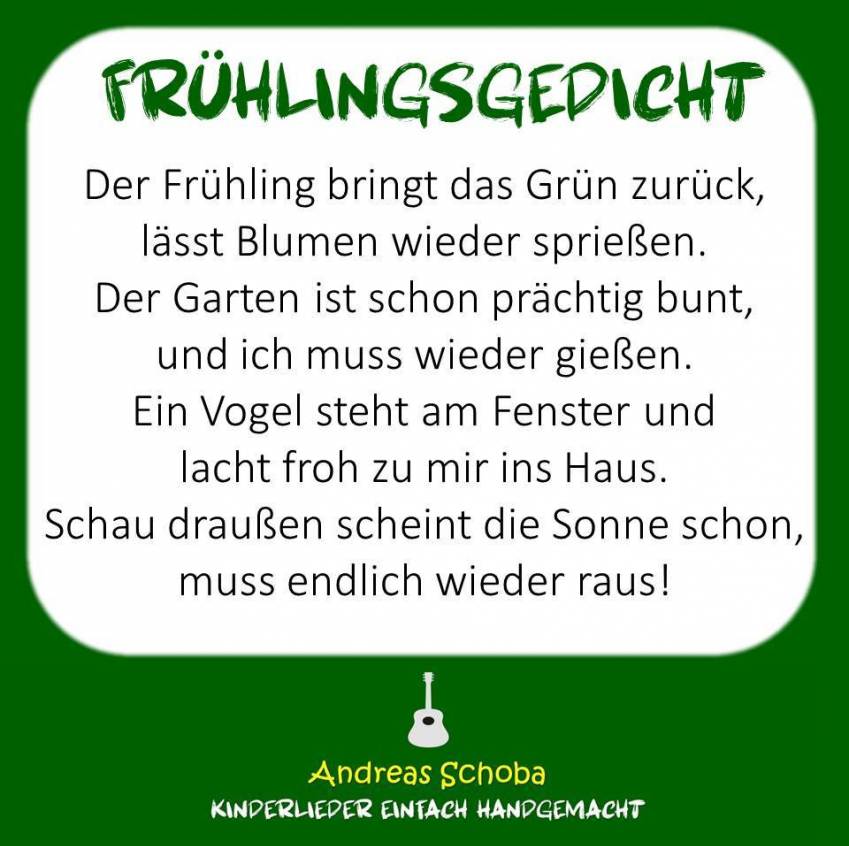 Jahreszeiten Gedicht kurz