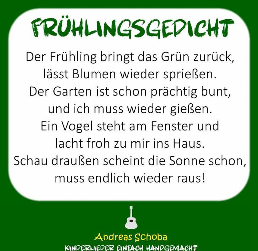 Jahreszeiten Gedicht kurz